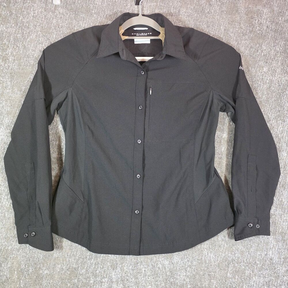 Columbia Women’s Silver Ridge Utility Shirt L Black Long Sleeve Hiking